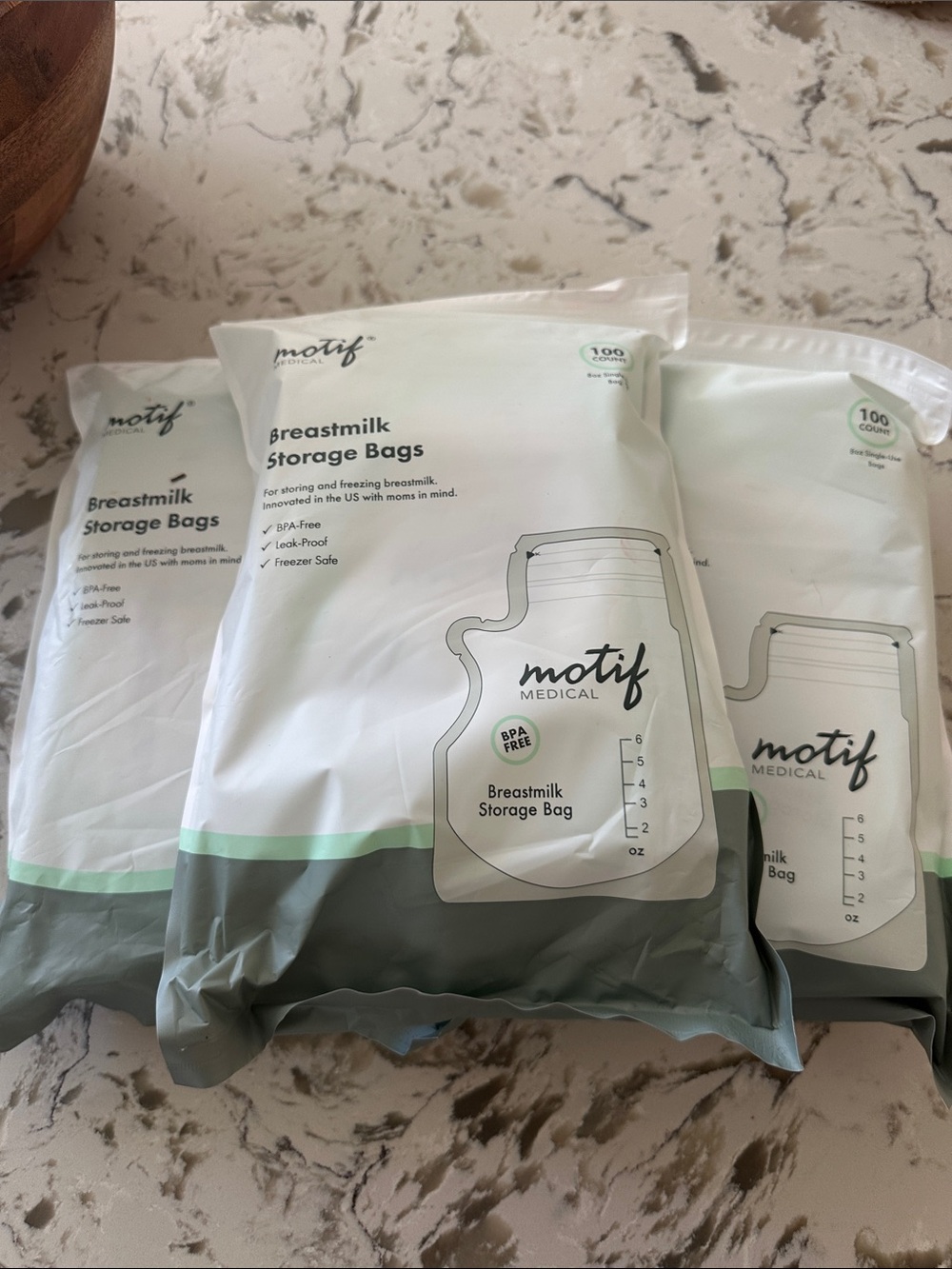 Motif Medical Breastmilk Storage Bags - 3 x 100 bags - 300 bags total - NEW